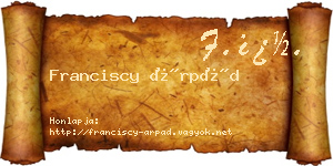Franciscy Árpád névjegykártya